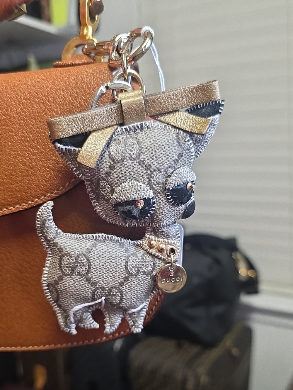 Auth Gucci Dog Bag Charm